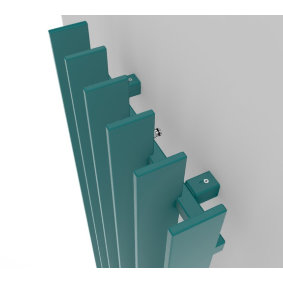 TERMA Cyklon V designový radiátor 1600x495 RAL 5021 detail shora