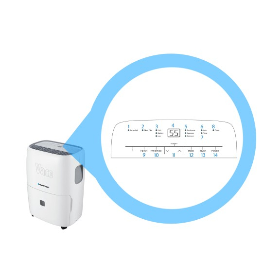 Blaupunkt Vaco 2504 odvlhčovač vzduchu - ovládání