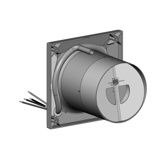 Helios MiniVent M1/150 dvouotáčkový standardní ventilátor s EC motorem - pohled zezadu