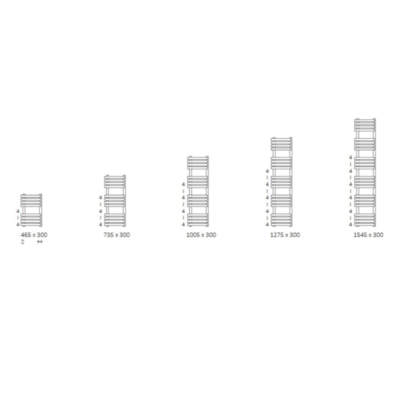 TERMA Outcorner rohový radiátor - Dostupné velikosti