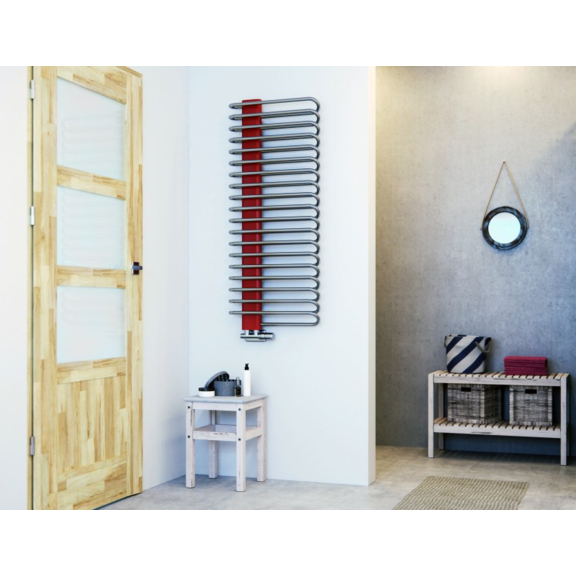 TERMA Michelle designový radiátor 1620x500 Soft 9005 a Chrome detail