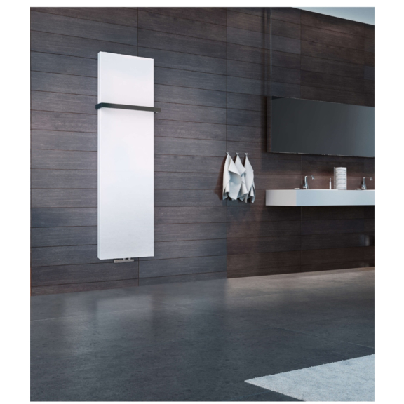 TERMA Case Slim elektrický designový radiátor - RAL9016 v interiéru