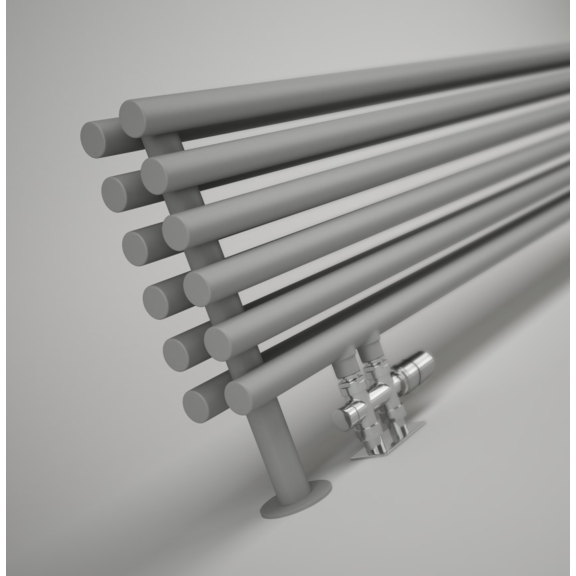 TERMA Tune HSD designový radiátor pod okno 390x1400 barva Nickel Matt detail