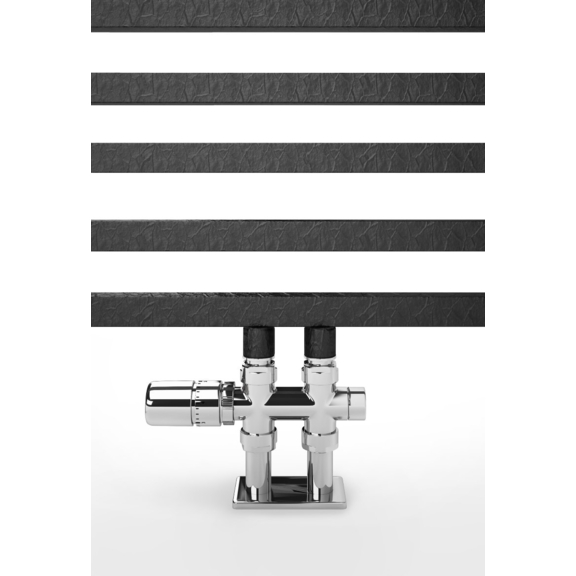 TERMA Bone DW koupelnový radiátor barva Black Crocodile detail