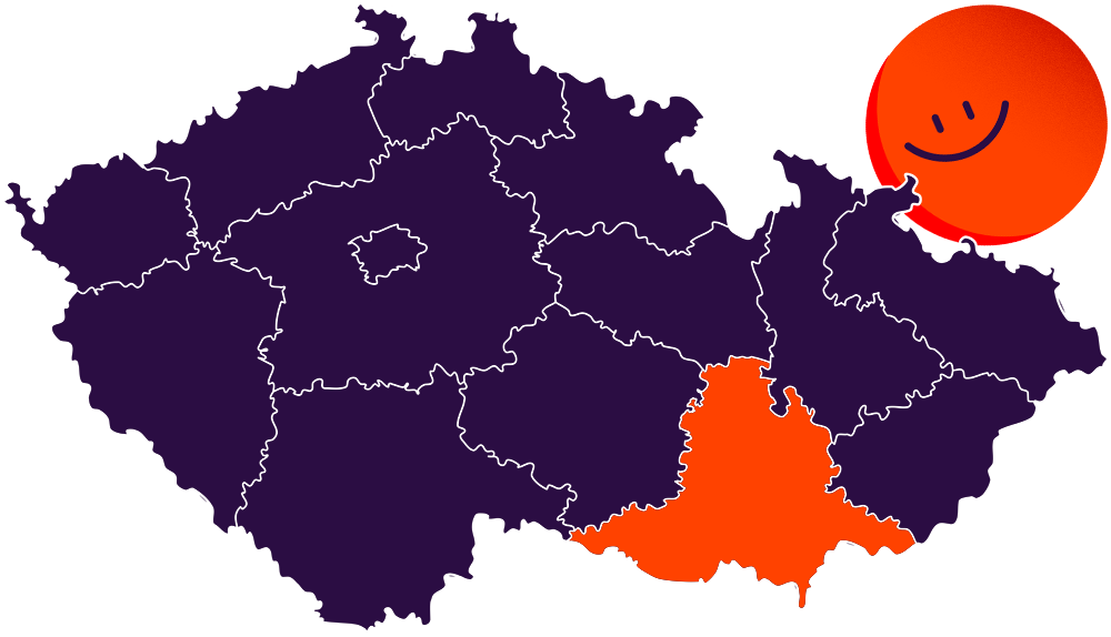 mapa jižní Moravy